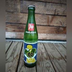 Vintage Notre Dame Fighting Irish 1977 National Champions 7up Bottle